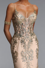 Lade Bild in die Galerieansicht, Miriam Elegant Contour V Neck Sequin Maxi Dress