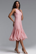 Charger l'image dans la visionneuse de la Galerie, Ethel Resort Flowy Round Neck Sleeveless Ruffle Chiffon Maxi Dress