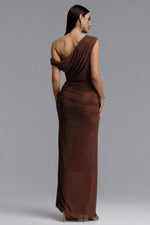 Load image into Gallery viewer, Ottilie Maxi Dress Plum Brown	