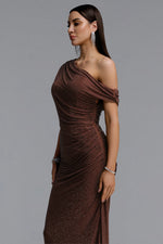 Load image into Gallery viewer, Ottilie Maxi Dress Plum Brown	