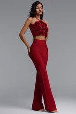 Charger l'image dans la visionneuse de la Galerie, Ferean Stylish Halter Floral Mini Top And Slim Bandage Pants Two-Piece Set