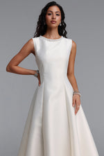 Charger l'image dans la visionneuse de la Galerie, Velma Minimalist Cinched-Waist Sleeveless Pearl Rhinestone A-Line Maxi Dress