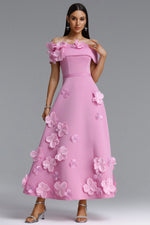 Lade Bild in die Galerieansicht, Gacia Elegant Off Shoulder Floral Maxi Dress
