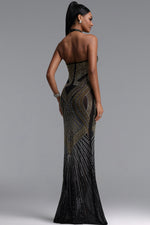 Charger l'image dans la visionneuse de la Galerie, Zelda Gorgeous Halter Sleeveless Rhinestone Stretch Knit Maxi Dress