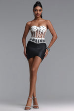 Lade Bild in die Galerieansicht, Julissa Sexy Fitted Strapless Polka Dot Boned Top