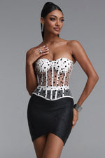 Lade Bild in die Galerieansicht, Julissa Sexy Fitted Strapless Polka Dot Boned Top