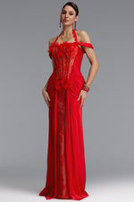 Lade Bild in die Galerieansicht, Fredrika Sexy Halter Off Shoulder Ruffle Lace Maxi Dress