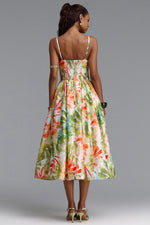 Load image into Gallery viewer, Kamaria Romantic Cinched V Neck Spaghetti Strap Ruched Floral Print Woven Maxi Dress