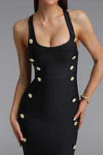 Charger l'image dans la visionneuse de la Galerie, Giacinta Halter Bandage Maxi Dress - Black