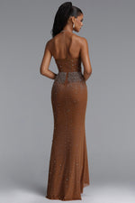 Charger l'image dans la visionneuse de la Galerie, Scala Luxury Bandeau Ruched Rhinestone Maxi Dress