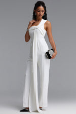 Lade Bild in die Galerieansicht, Lexy Elegant One Shoulder Knot Pleated Long Jumpsuit