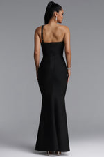 Lade Bild in die Galerieansicht, Islay Glamorous One Shoulder Rhinestone Mermaid Bandage Maxi Dress