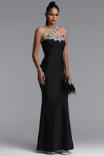 Lade Bild in die Galerieansicht, Islay Glamorous One Shoulder Rhinestone Mermaid Bandage Maxi Dress