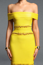 Charger l'image dans la visionneuse de la Galerie, Sylvia Elegant Off Shoulder Beaded Tassel Bandage Maxi Dress