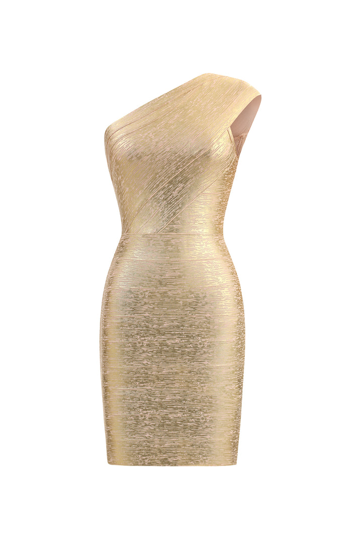 Lika Metallic Mini Cocktail Dress