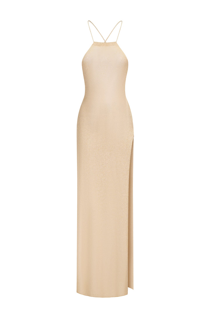 Hailey Halter Knitted Midi Dress