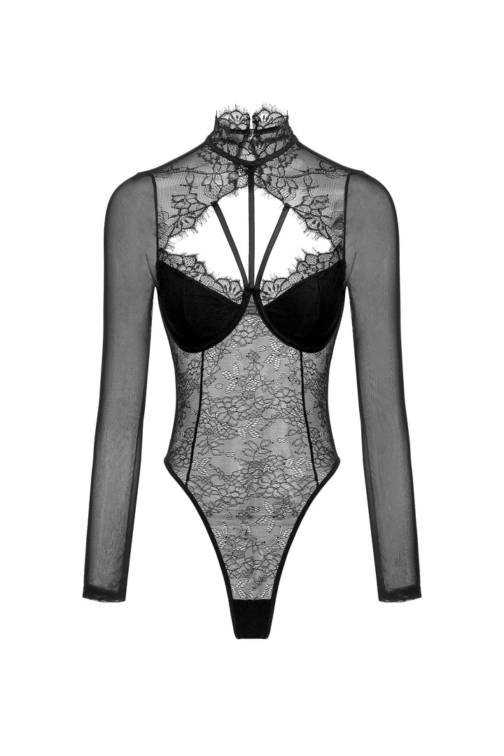 Hatsie Lace Long Sleeve Jumpsuit