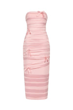 Load image into Gallery viewer, Gayu Sleeveless Bow Wrinkles Midi Dress