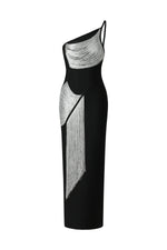 Load image into Gallery viewer, Roanna One Shoulder Sleeveless Tassels Bandage Maxi Dress
