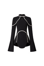 Charger l'image dans la visionneuse de la Galerie, Teagan Long Sleeves High Neck Irregular Puff Sleeves Mini Dress