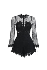 Load image into Gallery viewer, Willa Elegant Contour Long Sleeve Lace Romper