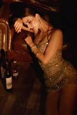 Charger l'image dans la visionneuse de la Galerie, Winify Glamorous Contour Halter Sequin Sheer Mini Dress