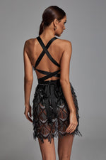 Load image into Gallery viewer, Louisa Mini Dress - Black - Bellabarnett